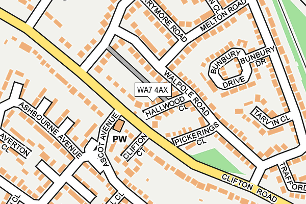 WA7 4AX map - OS OpenMap – Local (Ordnance Survey) WA7 4AX map - OS OpenMap – Local (Ordnance Survey)