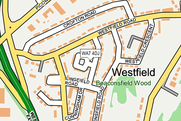 WA7 4DJ map - OS OpenMap – Local (Ordnance Survey) WA7 4DJ map - OS OpenMap – Local (Ordnance Survey)