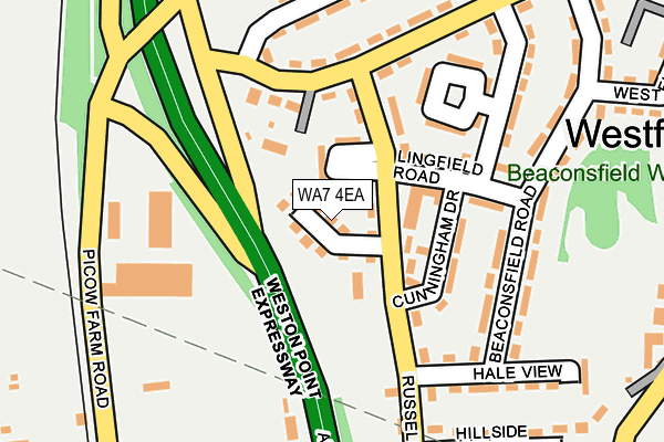 WA7 4EA map - OS OpenMap – Local (Ordnance Survey) WA7 4EA map - OS OpenMap – Local (Ordnance Survey)