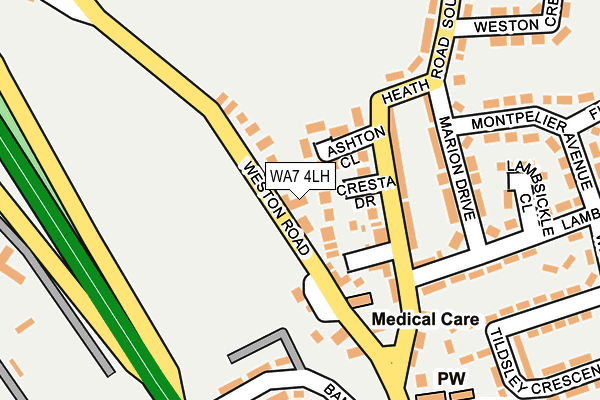 WA7 4LH map - OS OpenMap – Local (Ordnance Survey) WA7 4LH map - OS OpenMap – Local (Ordnance Survey)