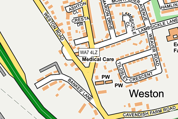 WA7 4LZ map - OS OpenMap – Local (Ordnance Survey) WA7 4LZ map - OS OpenMap – Local (Ordnance Survey)