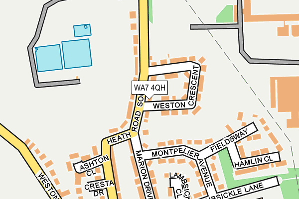 WA7 4QH map - OS OpenMap – Local (Ordnance Survey) WA7 4QH map - OS OpenMap – Local (Ordnance Survey)