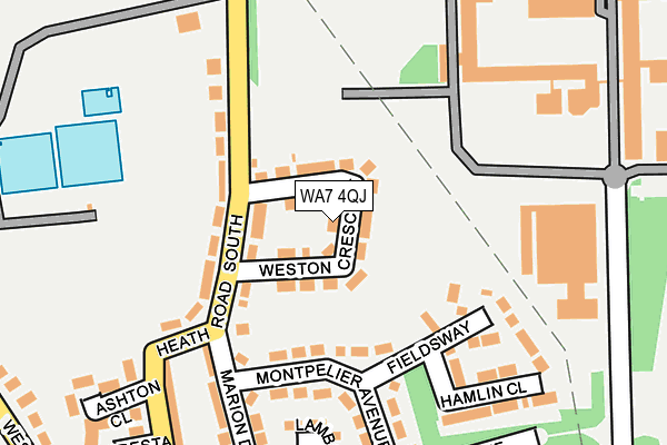 WA7 4QJ map - OS OpenMap – Local (Ordnance Survey) WA7 4QJ map - OS OpenMap – Local (Ordnance Survey)