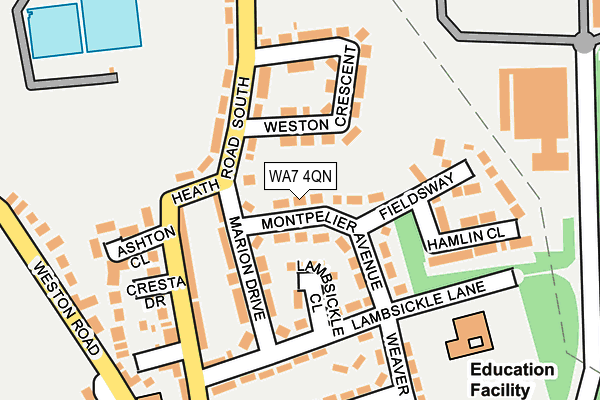 WA7 4QN map - OS OpenMap – Local (Ordnance Survey) WA7 4QN map - OS OpenMap – Local (Ordnance Survey)
