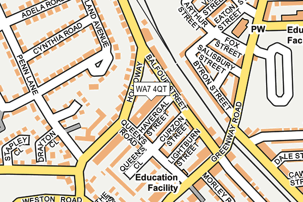 WA7 4QT map - OS OpenMap – Local (Ordnance Survey) WA7 4QT map - OS OpenMap – Local (Ordnance Survey)