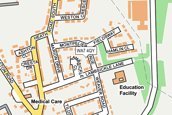 WA7 4QY map - OS OpenMap – Local (Ordnance Survey) WA7 4QY map - OS OpenMap – Local (Ordnance Survey)