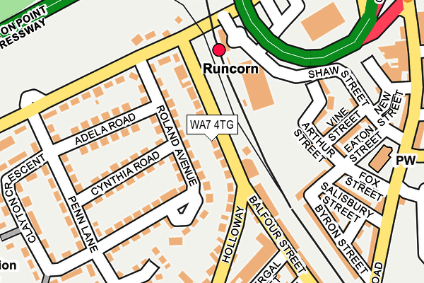 WA7 4TG map - OS OpenMap – Local (Ordnance Survey) WA7 4TG map - OS OpenMap – Local (Ordnance Survey)