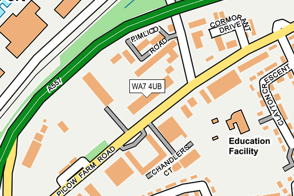 WA7 4UB map - OS OpenMap – Local (Ordnance Survey) WA7 4UB map - OS OpenMap – Local (Ordnance Survey)