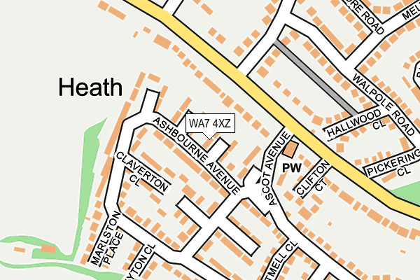WA7 4XZ map - OS OpenMap – Local (Ordnance Survey) WA7 4XZ map - OS OpenMap – Local (Ordnance Survey)