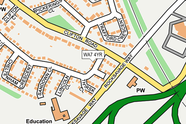 WA7 4YR map - OS OpenMap – Local (Ordnance Survey) WA7 4YR map - OS OpenMap – Local (Ordnance Survey)