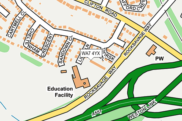 WA7 4YX map - OS OpenMap – Local (Ordnance Survey) WA7 4YX map - OS OpenMap – Local (Ordnance Survey)