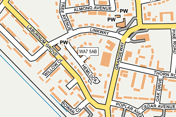 WA7 5AB map - OS OpenMap – Local (Ordnance Survey) WA7 5AB map - OS OpenMap – Local (Ordnance Survey)