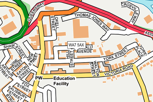 WA7 5AX map - OS OpenMap – Local (Ordnance Survey)
