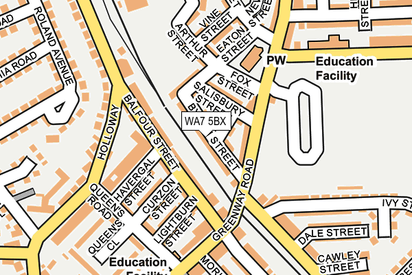 WA7 5BX map - OS OpenMap – Local (Ordnance Survey) WA7 5BX map - OS OpenMap – Local (Ordnance Survey)