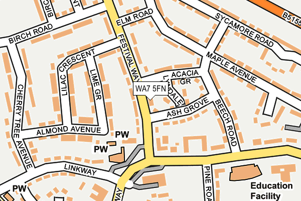 WA7 5FN map - OS OpenMap – Local (Ordnance Survey) WA7 5FN map - OS OpenMap – Local (Ordnance Survey)