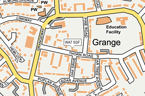 WA7 5GF map - OS OpenMap – Local (Ordnance Survey)