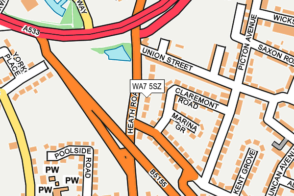 WA7 5SZ map - OS OpenMap – Local (Ordnance Survey) WA7 5SZ map - OS OpenMap – Local (Ordnance Survey)