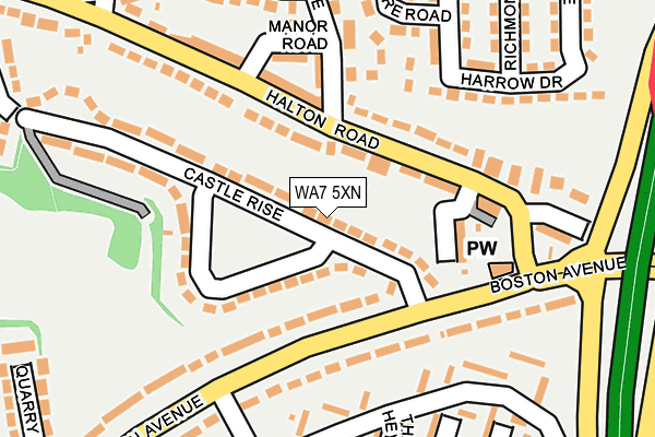 WA7 5XN map - OS OpenMap – Local (Ordnance Survey) WA7 5XN map - OS OpenMap – Local (Ordnance Survey)