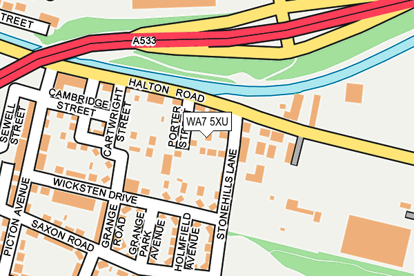 WA7 5XU map - OS OpenMap – Local (Ordnance Survey)