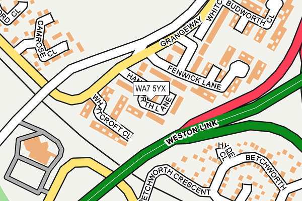 WA7 5YX map - OS OpenMap – Local (Ordnance Survey) WA7 5YX map - OS OpenMap – Local (Ordnance Survey)