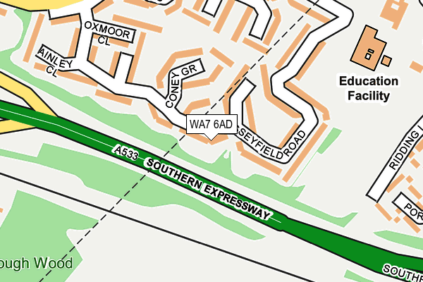 WA7 6AD map - OS OpenMap – Local (Ordnance Survey)