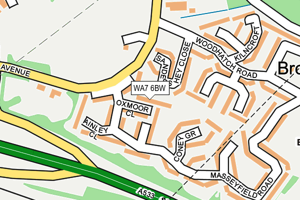 WA7 6BW map - OS OpenMap – Local (Ordnance Survey) WA7 6BW map - OS OpenMap – Local (Ordnance Survey)
