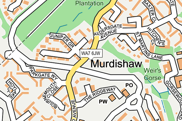 WA7 6JW map - OS OpenMap – Local (Ordnance Survey) WA7 6JW map - OS OpenMap – Local (Ordnance Survey)