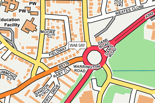 WA8 0AY map - OS OpenMap – Local (Ordnance Survey) WA8 0AY map - OS OpenMap – Local (Ordnance Survey)