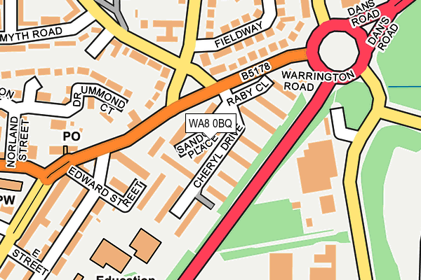 WA8 0BQ map - OS OpenMap – Local (Ordnance Survey) WA8 0BQ map - OS OpenMap – Local (Ordnance Survey)