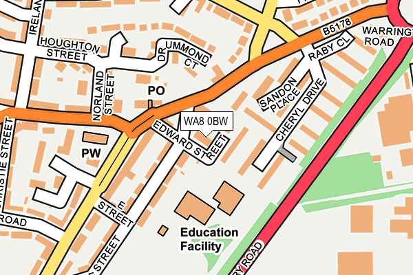 WA8 0BW map - OS OpenMap – Local (Ordnance Survey) WA8 0BW map - OS OpenMap – Local (Ordnance Survey)
