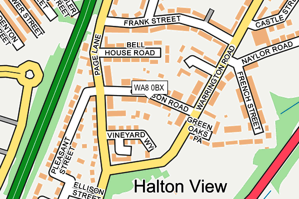 WA8 0BX map - OS OpenMap – Local (Ordnance Survey) WA8 0BX map - OS OpenMap – Local (Ordnance Survey)