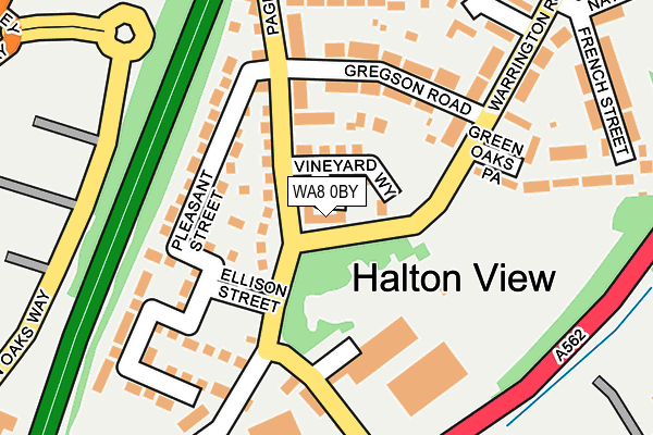 WA8 0BY map - OS OpenMap – Local (Ordnance Survey)