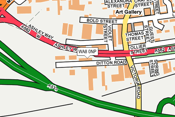 WA8 0NP map - OS OpenMap – Local (Ordnance Survey) WA8 0NP map - OS OpenMap – Local (Ordnance Survey)