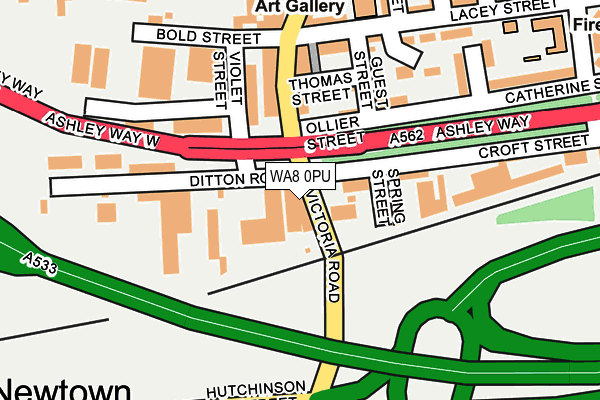 WA8 0PU map - OS OpenMap – Local (Ordnance Survey) WA8 0PU map - OS OpenMap – Local (Ordnance Survey)