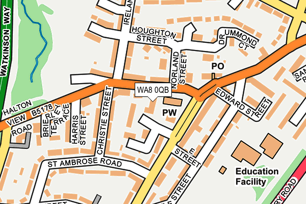 WA8 0QB map - OS OpenMap – Local (Ordnance Survey) WA8 0QB map - OS OpenMap – Local (Ordnance Survey)