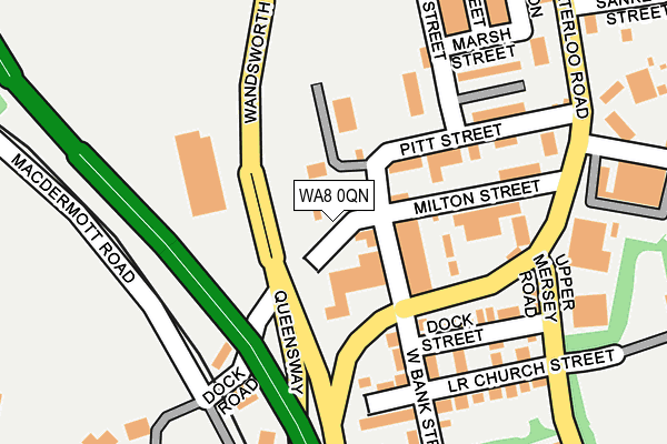 WA8 0QN map - OS OpenMap – Local (Ordnance Survey) WA8 0QN map - OS OpenMap – Local (Ordnance Survey)