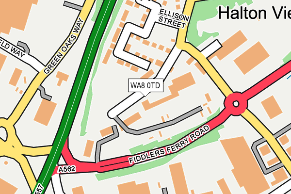 WA8 0TD map - OS OpenMap – Local (Ordnance Survey) WA8 0TD map - OS OpenMap – Local (Ordnance Survey)