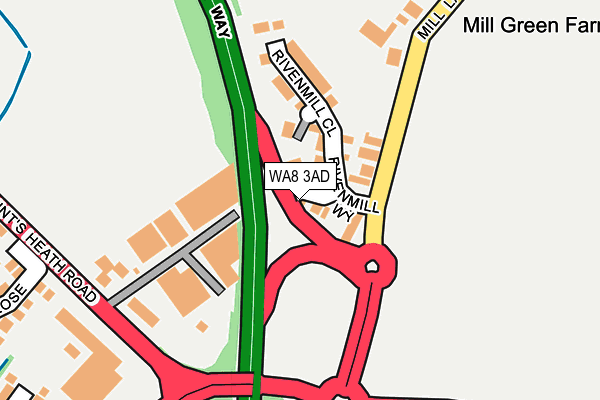 WA8 3AD map - OS OpenMap – Local (Ordnance Survey) WA8 3AD map - OS OpenMap – Local (Ordnance Survey)