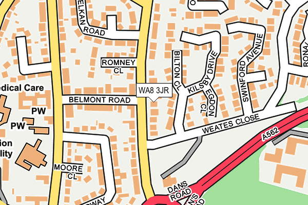 WA8 3JR map - OS OpenMap – Local (Ordnance Survey) WA8 3JR map - OS OpenMap – Local (Ordnance Survey)