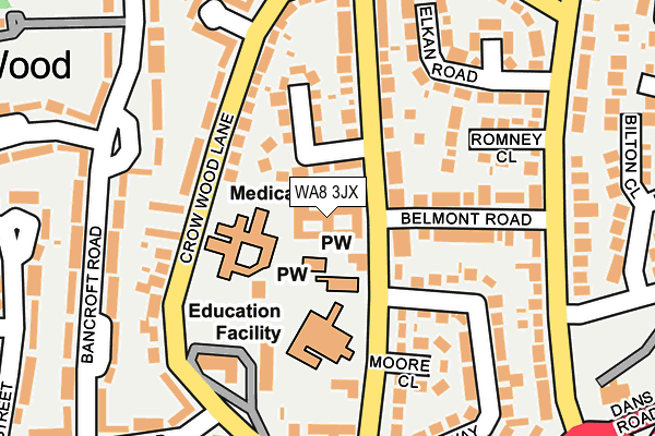 WA8 3JX map - OS OpenMap – Local (Ordnance Survey) WA8 3JX map - OS OpenMap – Local (Ordnance Survey)