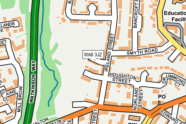 WA8 3JZ map - OS OpenMap – Local (Ordnance Survey)