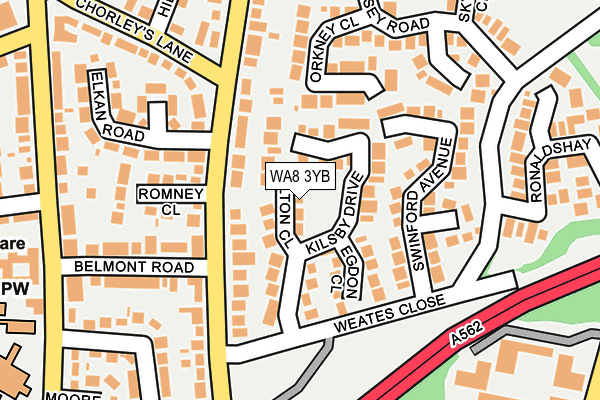 WA8 3YB map - OS OpenMap – Local (Ordnance Survey) WA8 3YB map - OS OpenMap – Local (Ordnance Survey)