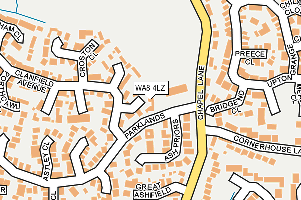 WA8 4LZ map - OS OpenMap – Local (Ordnance Survey) WA8 4LZ map - OS OpenMap – Local (Ordnance Survey)