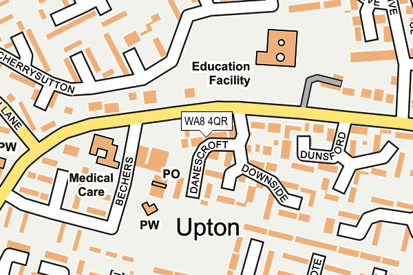 WA8 4QR map - OS OpenMap – Local (Ordnance Survey) WA8 4QR map - OS OpenMap – Local (Ordnance Survey)