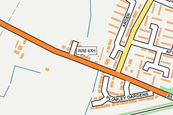 WA8 4XH map - OS OpenMap – Local (Ordnance Survey) WA8 4XH map - OS OpenMap – Local (Ordnance Survey)