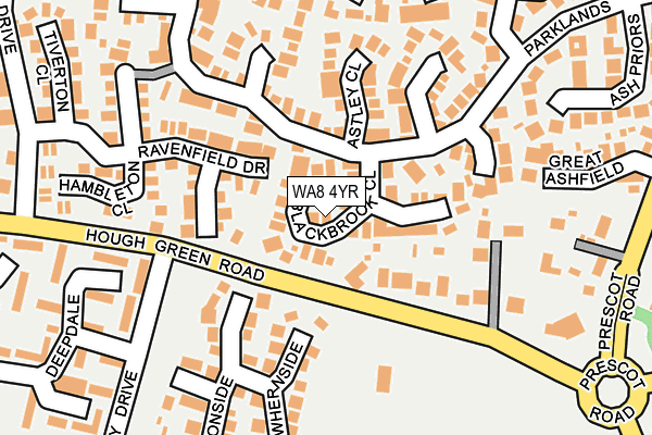 WA8 4YR map - OS OpenMap – Local (Ordnance Survey) WA8 4YR map - OS OpenMap – Local (Ordnance Survey)
