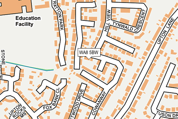 WA8 5BW map - OS OpenMap – Local (Ordnance Survey) WA8 5BW map - OS OpenMap – Local (Ordnance Survey)
