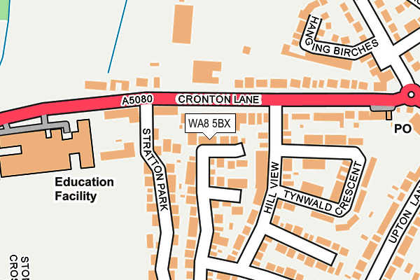 WA8 5BX map - OS OpenMap – Local (Ordnance Survey) WA8 5BX map - OS OpenMap – Local (Ordnance Survey)