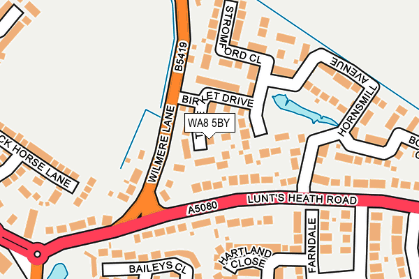 WA8 5BY map - OS OpenMap – Local (Ordnance Survey) WA8 5BY map - OS OpenMap – Local (Ordnance Survey)