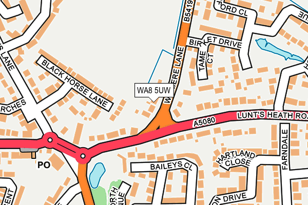 WA8 5UW map - OS OpenMap – Local (Ordnance Survey)